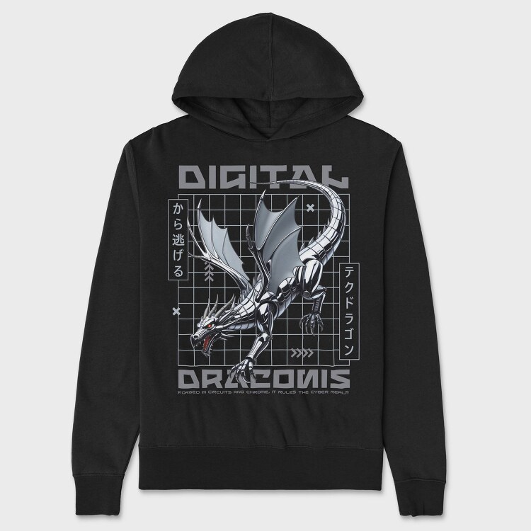 Digital Dragon Trend, Hanorac Oversize Barbati (Unisex)