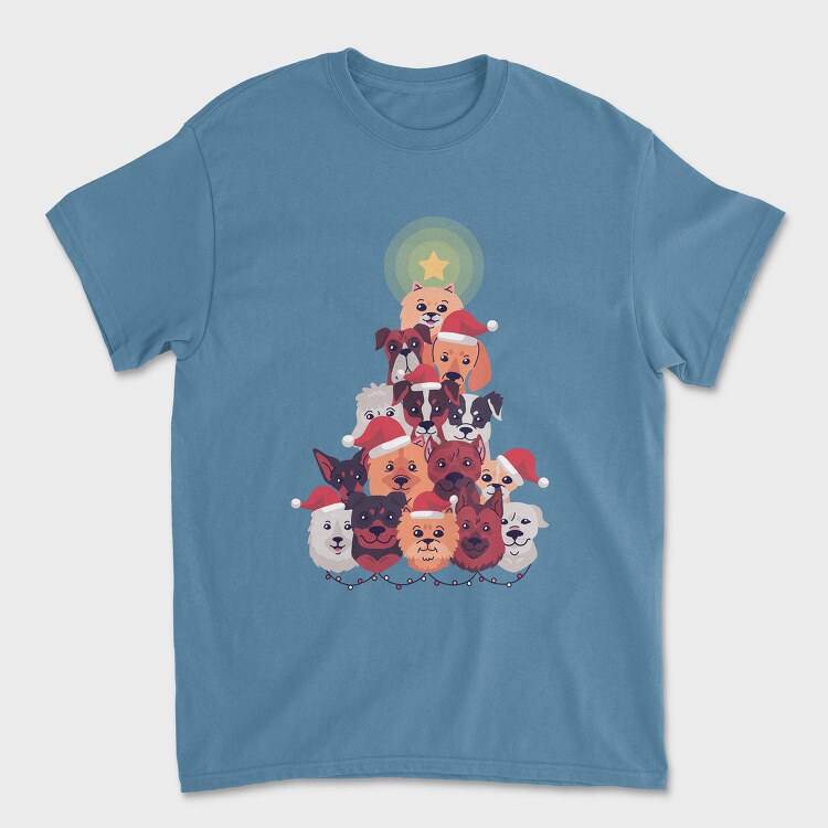 Dog Christmas Tree, Tricou Barbati (Unisex)