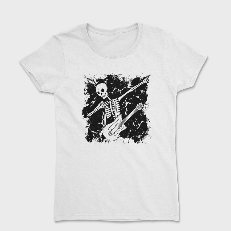 Dabbing Guitarrist Skeleton Dab Skeleton Guitar, Tricou Femei