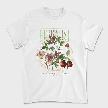 Flowers And Leaves Nature Cottagecore Herbology, Tricou Barbati (Unisex)