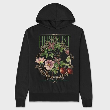 Flowers And Leaves Nature Cottagecore Herbology, Hanorac Oversize Barbati (Unisex)
