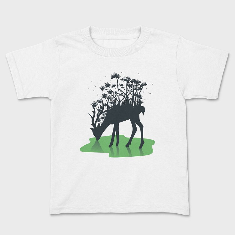 Forest Deer Silhouette, Tricou Copii