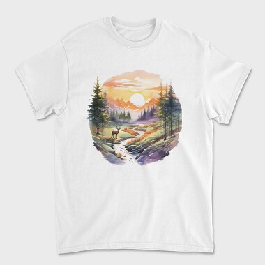 Forest Landscape Trees, Tricou Barbati (Unisex)