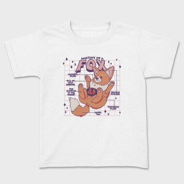 Fox Anatomy Pillow, Tricou Copii