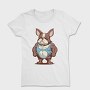 French Bulldog Cartoon Bodybuilder, Tricou Femei