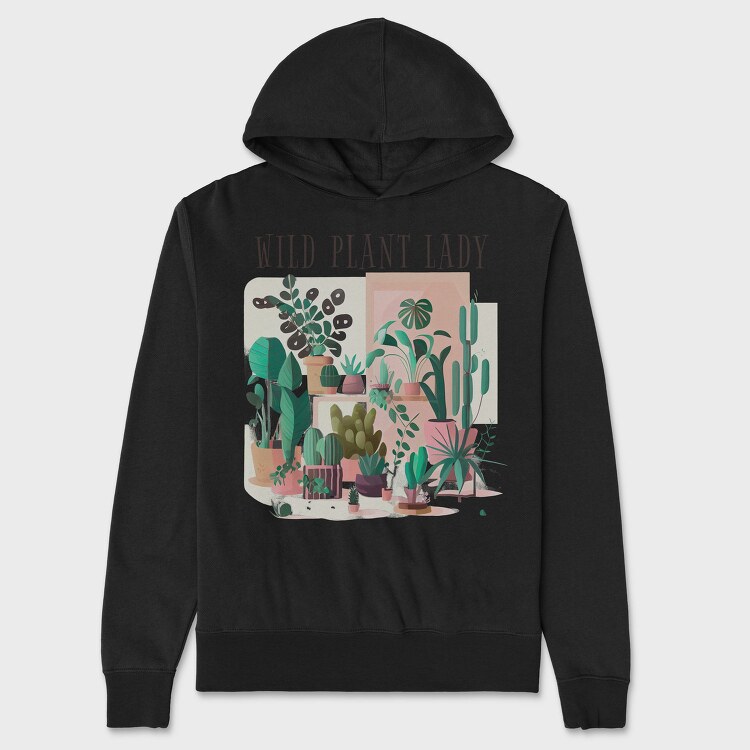 Botanical Wild Plant Lady, Hanorac Oversize Barbati (Unisex)