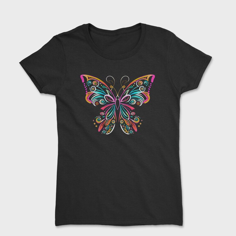 Bright Colored Butterfly Colorful, Tricou Femei