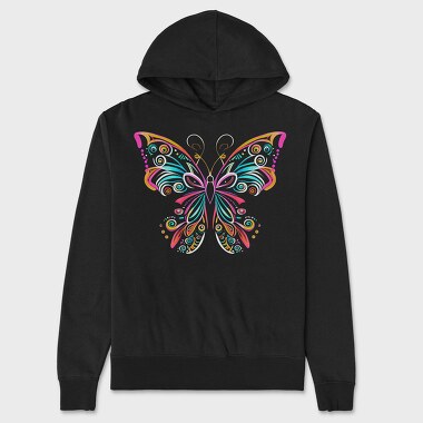 Bright Colored Butterfly Colorful, Hanorac Oversize Barbati (Unisex)