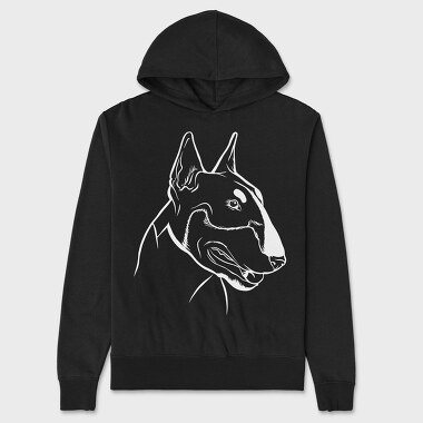 Bull Terrier Chalkboard, Hanorac Oversize Barbati (Unisex)