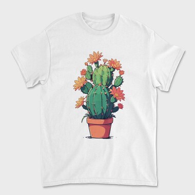 Cactus With Yellow Flowers, Tricou Barbati (Unisex)