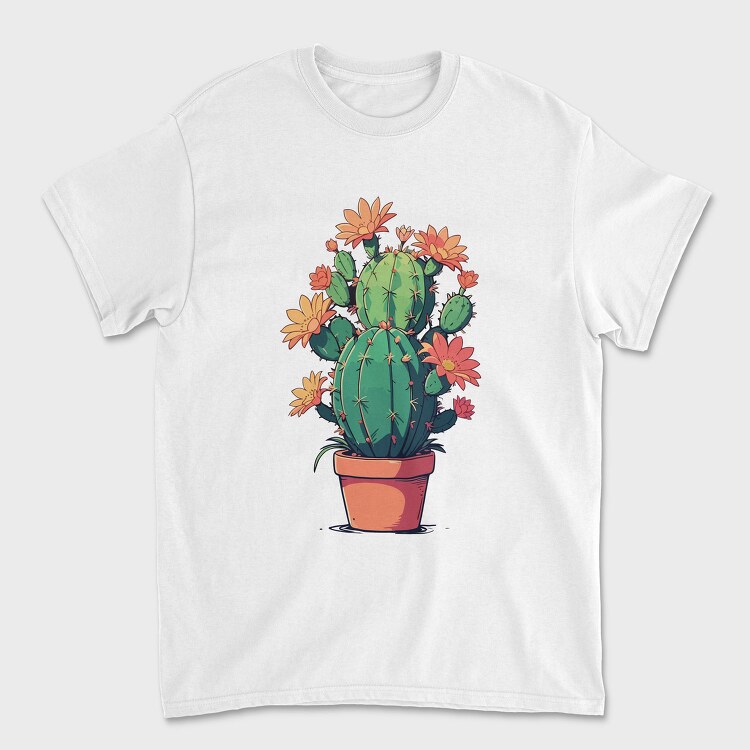 Cactus With Yellow Flowers, Tricou Barbati (Unisex)