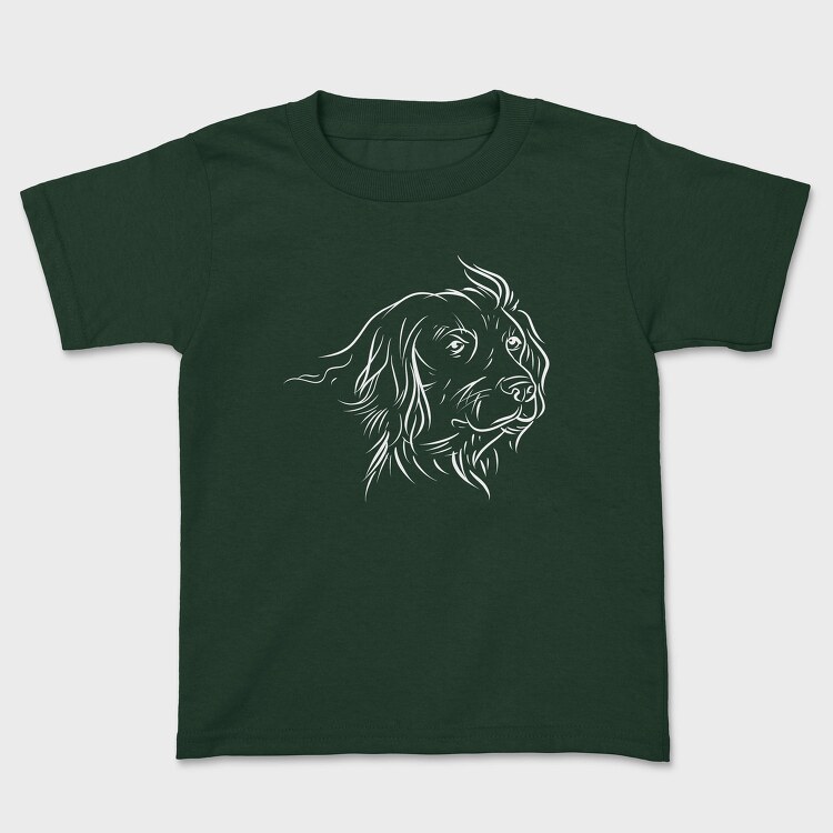 Dog German Breed Line Art Kleiner Munsterlander, Tricou Copii