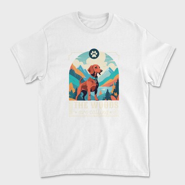 Dog In The Woods Hiking, Tricou Barbati (Unisex)