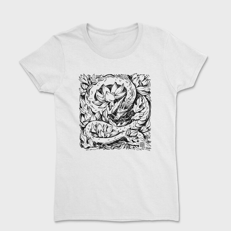 Dragon And Flowers Tote, Tricou Femei
