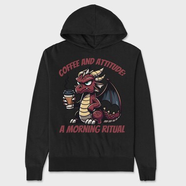 Dragon Coffee And Attitude, Hanorac Oversize Barbati (Unisex)