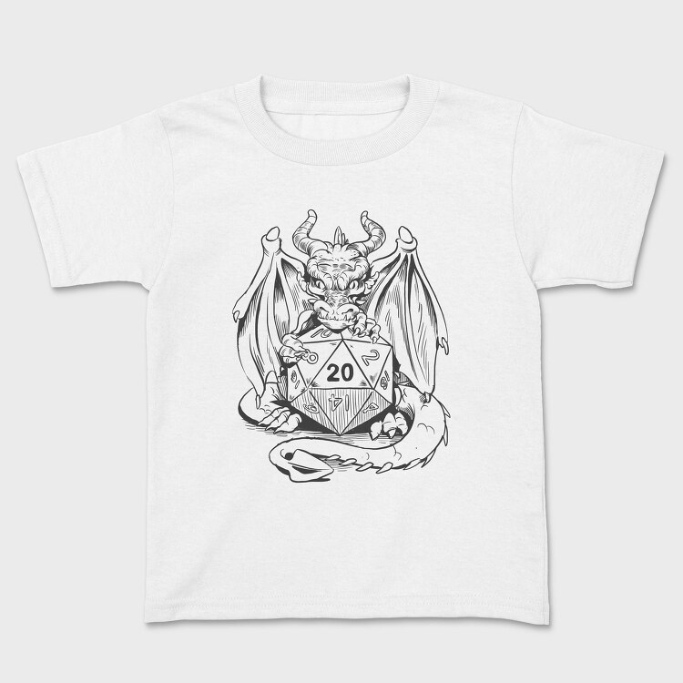 Dragon Creature With Rpg Dice Dungeons, Tricou Copii