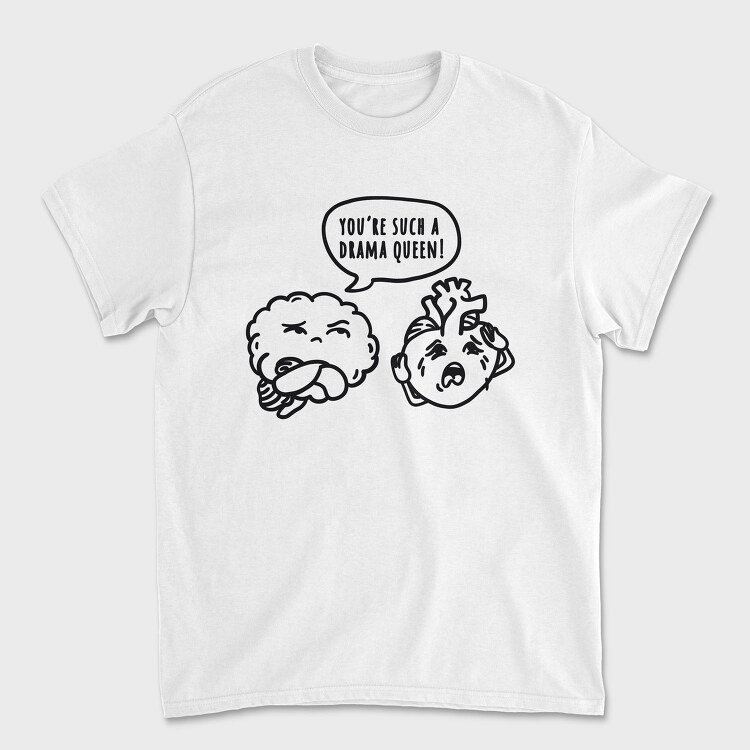 Drama Queen Brain Nc, Tricou Barbati (Unisex)