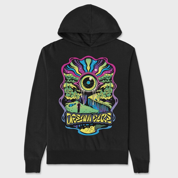 Dream Days Psychedelic Eye Forest, Hanorac Oversize Barbati (Unisex)