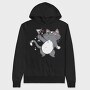 Drunk Cat With Drink, Hanorac Oversize Barbati (Unisex)