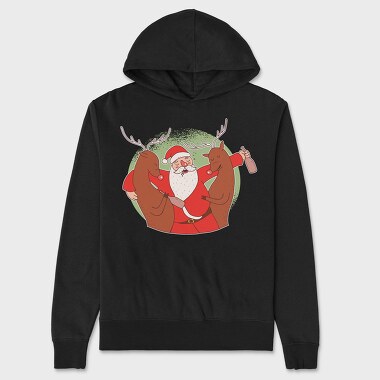 Drunk Santa, Hanorac Oversize Barbati (Unisex)