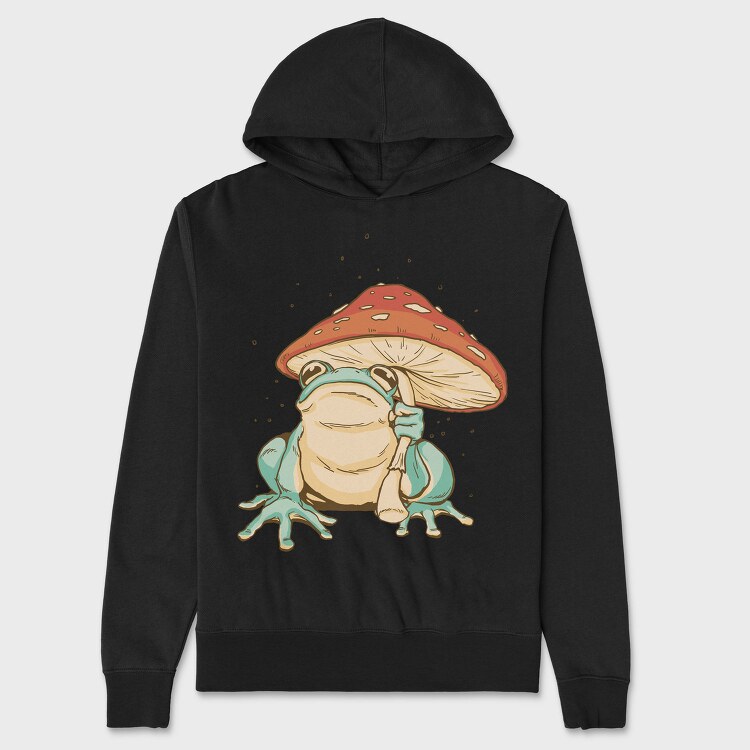 Frog Mushroom Umbrella Cottage Core, Hanorac Oversize Barbati (Unisex)