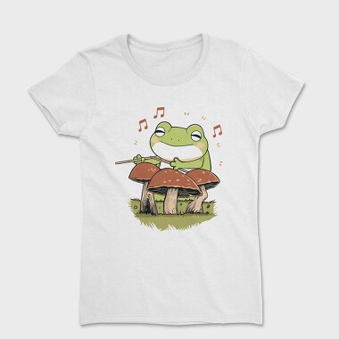 Frog Playing Drums Mushroom, Tricou Femei