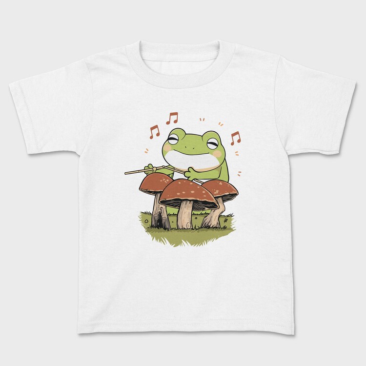 Frog Playing Drums Mushroom, Tricou Copii