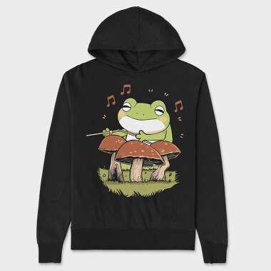 Frog Playing Drums Mushroom, Hanorac Oversize Barbati (Unisex)