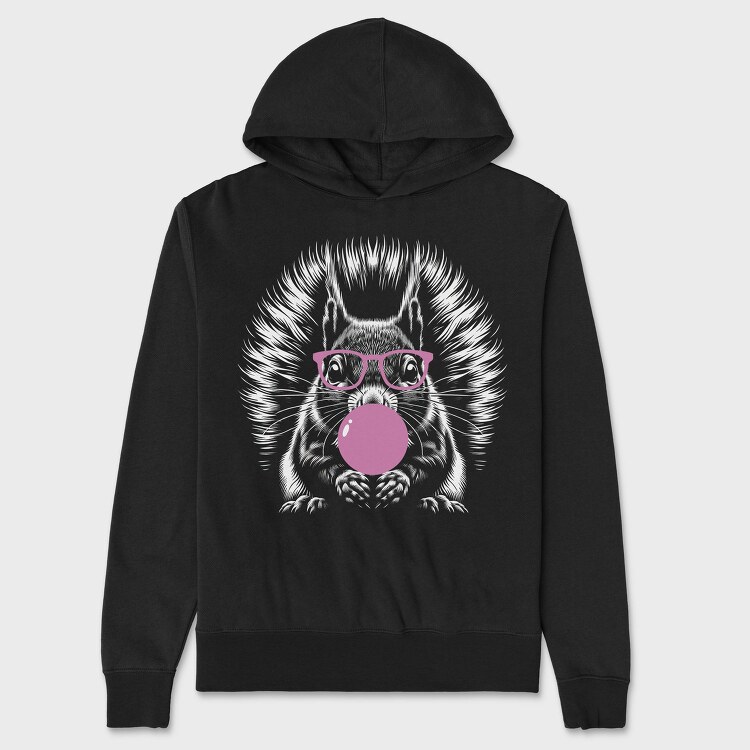 Fun Squirrel With Bubble Gum, Hanorac Oversize Barbati (Unisex)