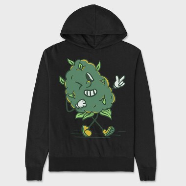 Cannabis Buddy Cartoon, Hanorac Oversize Barbati (Unisex)