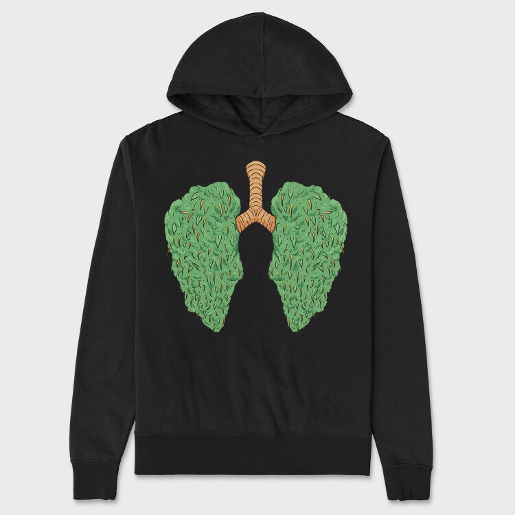 Cannabis Lungs, Hanorac Oversize Barbati (Unisex)