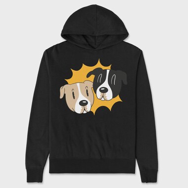 Cartoon Dog Faces, Hanorac Oversize Barbati (Unisex)