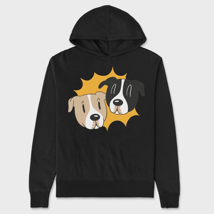 Cartoon Dog Faces, Hanorac Oversize Barbati (Unisex)