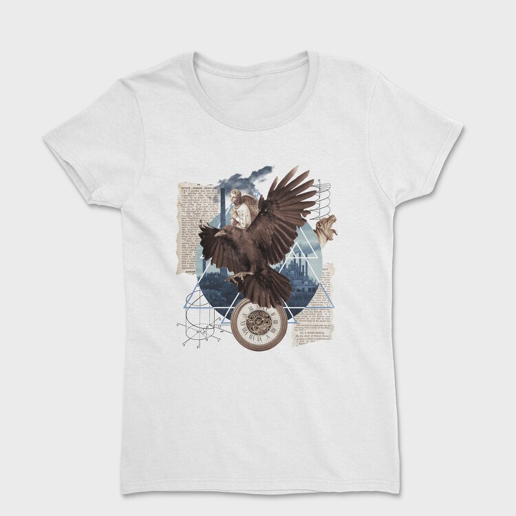 Eagle Bird Flying And Collage Darccollage, Tricou Femei