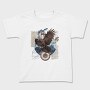 Eagle Bird Flying And Collage Darccollage, Tricou Copii