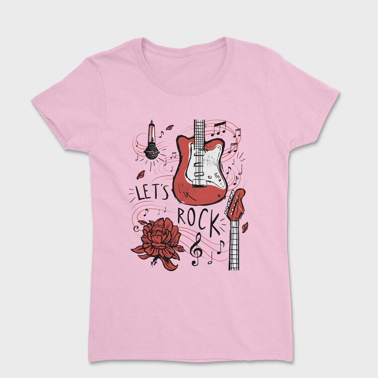 Electric Guitar Music Let S Rock, Tricou Femei