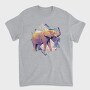 Elephant On Geometric Shapes Animals, Tricou Barbati (Unisex)