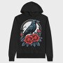 Enigmatic Crow And Roses, Hanorac Oversize Barbati (Unisex)