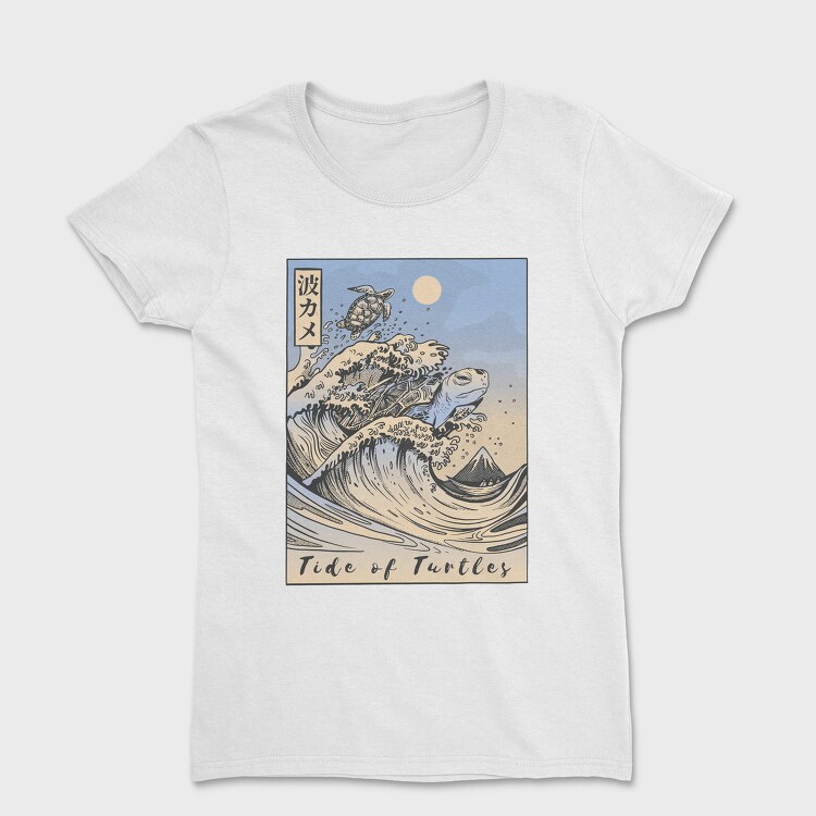 Japanese Turtle Ukiyo Wave Sea, Tricou Femei