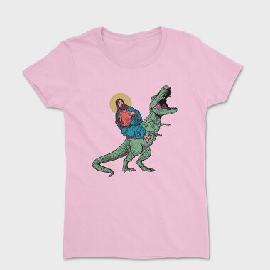 Jesus And T Rex Funny, Tricou Femei