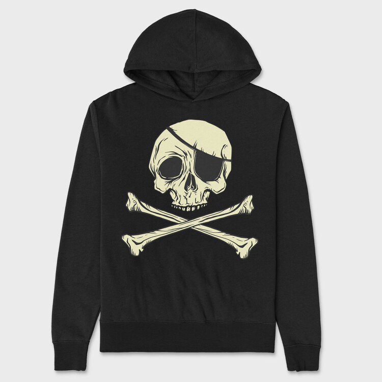 Jolly Roger Pirate Flag, Hanorac Oversize Barbati (Unisex)