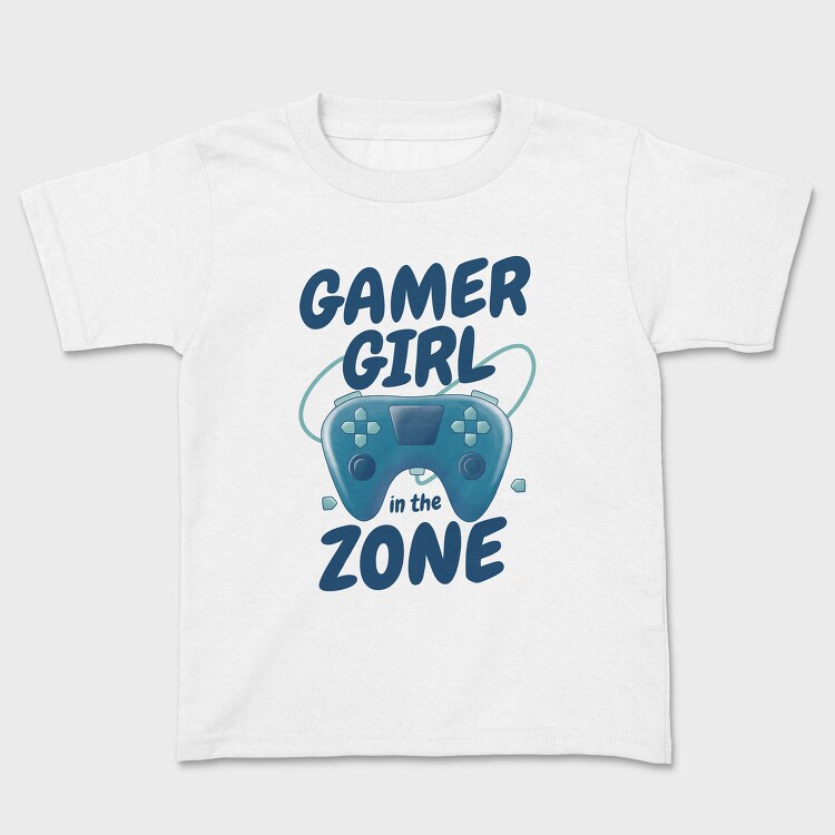 Joystick Gamer Girl Watercolor, Tricou Copii