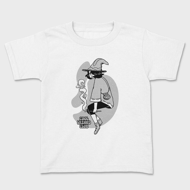 Cartoon Wizard Girl Fantasy Cool Club, Tricou Copii