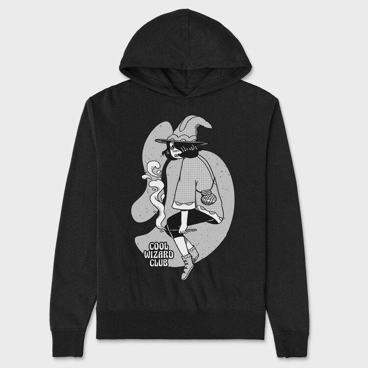 Cartoon Wizard Girl Fantasy Cool Club, Hanorac Oversize Barbati (Unisex)