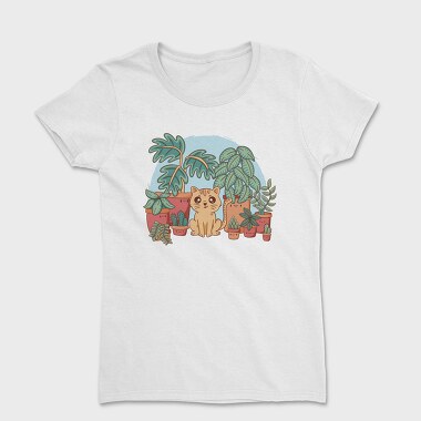 Cat And Plants, Tricou Femei