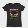 Cat Eating Ramen Food Retro, Tricou Femei