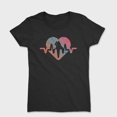 Cat Heartbeat Gradient, Tricou Femei