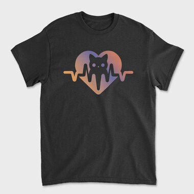 Cat Heartbeat Love, Tricou Barbati (Unisex)