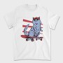Cat In Skateboard Skate, Tricou Barbati (Unisex)