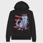 Cat In Skateboard Skate, Hanorac Oversize Barbati (Unisex)